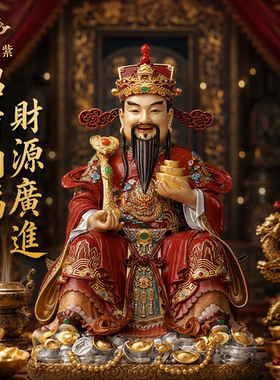 文财神爷供奉神像东来紫铜像黄铜摆件官方旗舰店店铺五路招