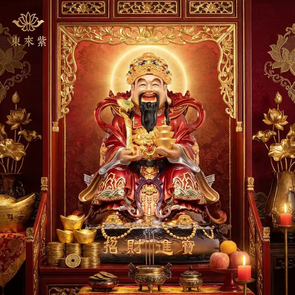 东来紫文财神佛像招财供奉神像纯铜范蠡铜像比干财神爷店铺家用