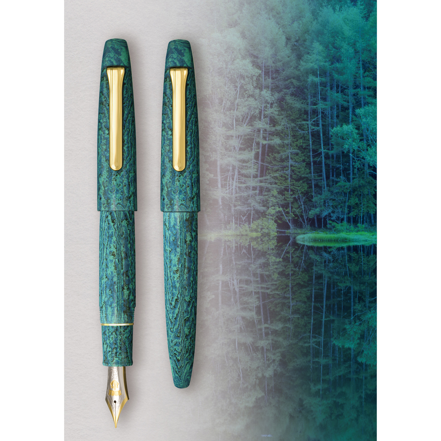 日本写乐绿响长刀研限量钢笔21K