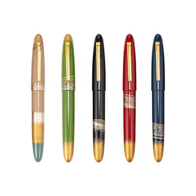 日本仲林生漆风绘画像钢笔18K金