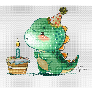 法国DMC十字绣套件动物 A1553过生日的恐龙 28CT简单印花