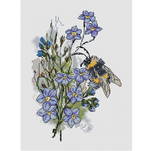 法国DMC十字绣套件植物花卉 A1682花间蜜蜂 简单好绣印花