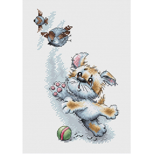 法国DMC十字绣套件动物 A1551狗狗小鸟好朋友 28CT简单印花