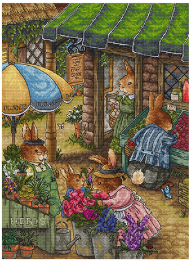 法国DMC十字绣套件 A988彼得兔系列花店  客厅装饰画新款