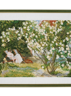 法国DMC十字绣套件风景 A1320玫瑰后花园 25CT 全针满绣简单 印花
