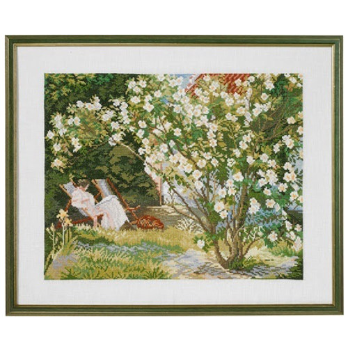 法国DMC十字绣套件风景 A1320玫瑰后花园 25CT 全针满绣简单 印花