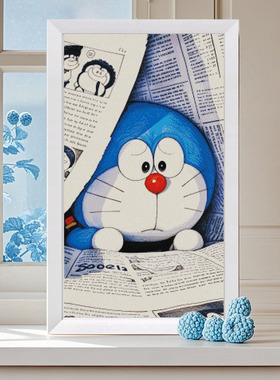 法国DMC绣线十字绣套件卡通 D503 机器猫 全针25CT 叮当猫哆啦A梦