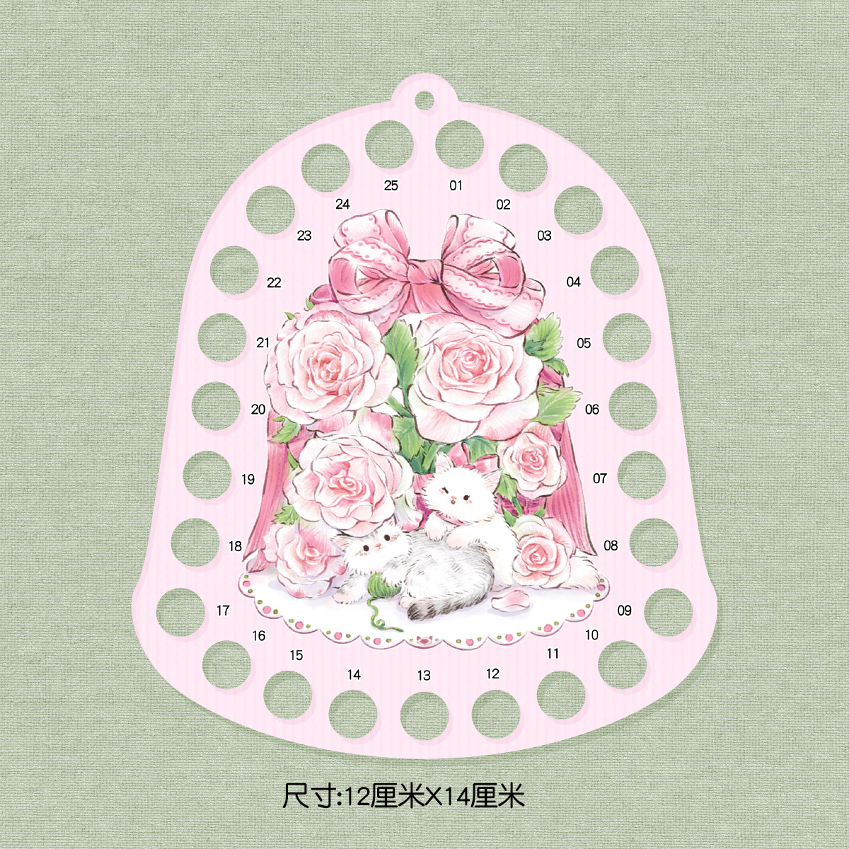 十字绣工具穿线板【264】花朵猫咪【25孔亚克力线板】绣线收纳图片