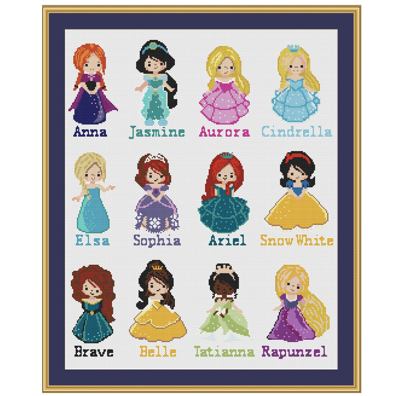 法国DMC十字绣套件卡通人物 A1268童话公主 28CT 装饰画新款
