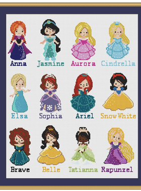 法国DMC十字绣套件卡通人物 A1268童话公主 28CT 装饰画新款