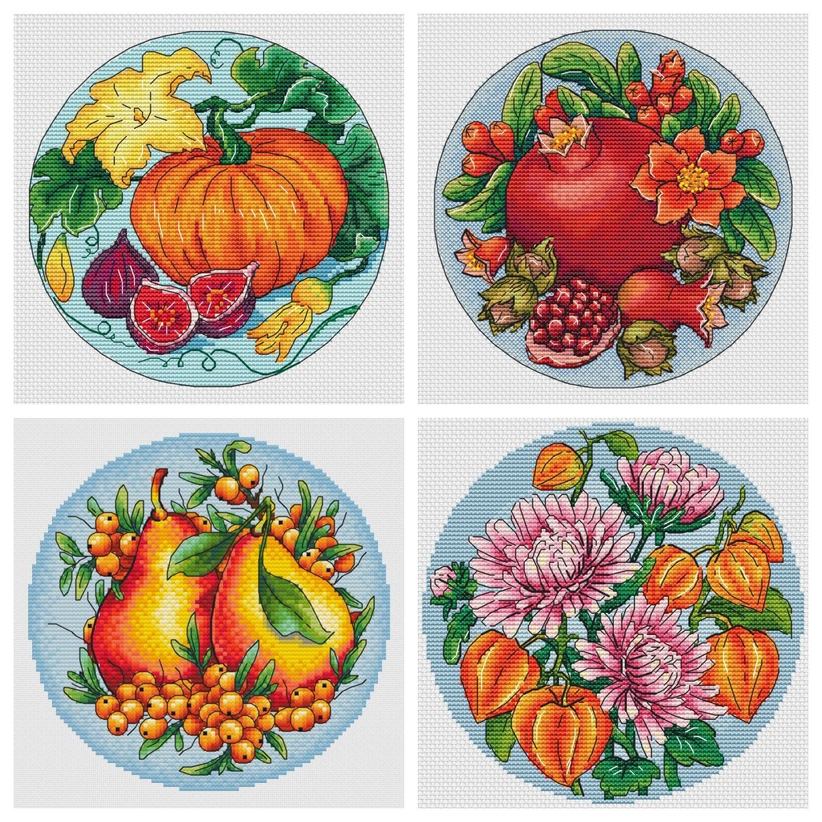 法国DMC十字绣套件客厅石榴南瓜菊花梨水果花卉系列28CT简单印花,居家布艺,湘绣,淘宝优惠券,粉丝福利购,淘宝优惠卷