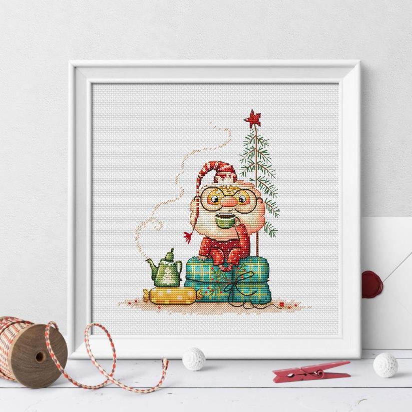 DMC十字绣套件小幅 A828新年快乐 客厅装饰画新款