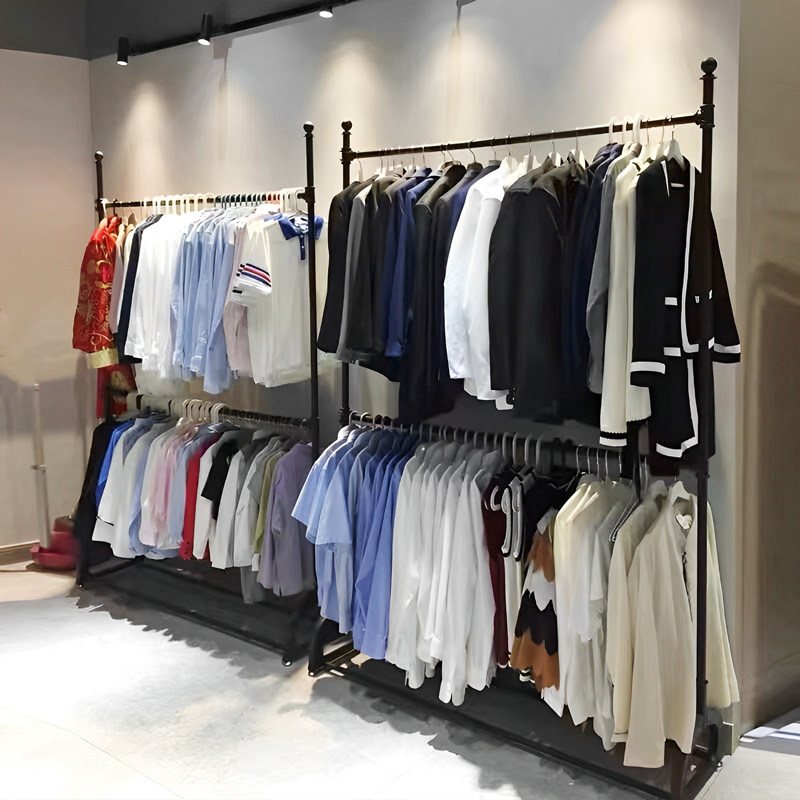 热卖1万+双层可升降服装店展示架