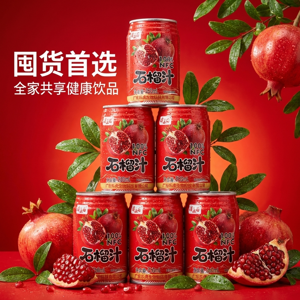 100%NFC红石榴汁素无香精健康解渴果汁饮料浓缩原浆饮品0脂无糖