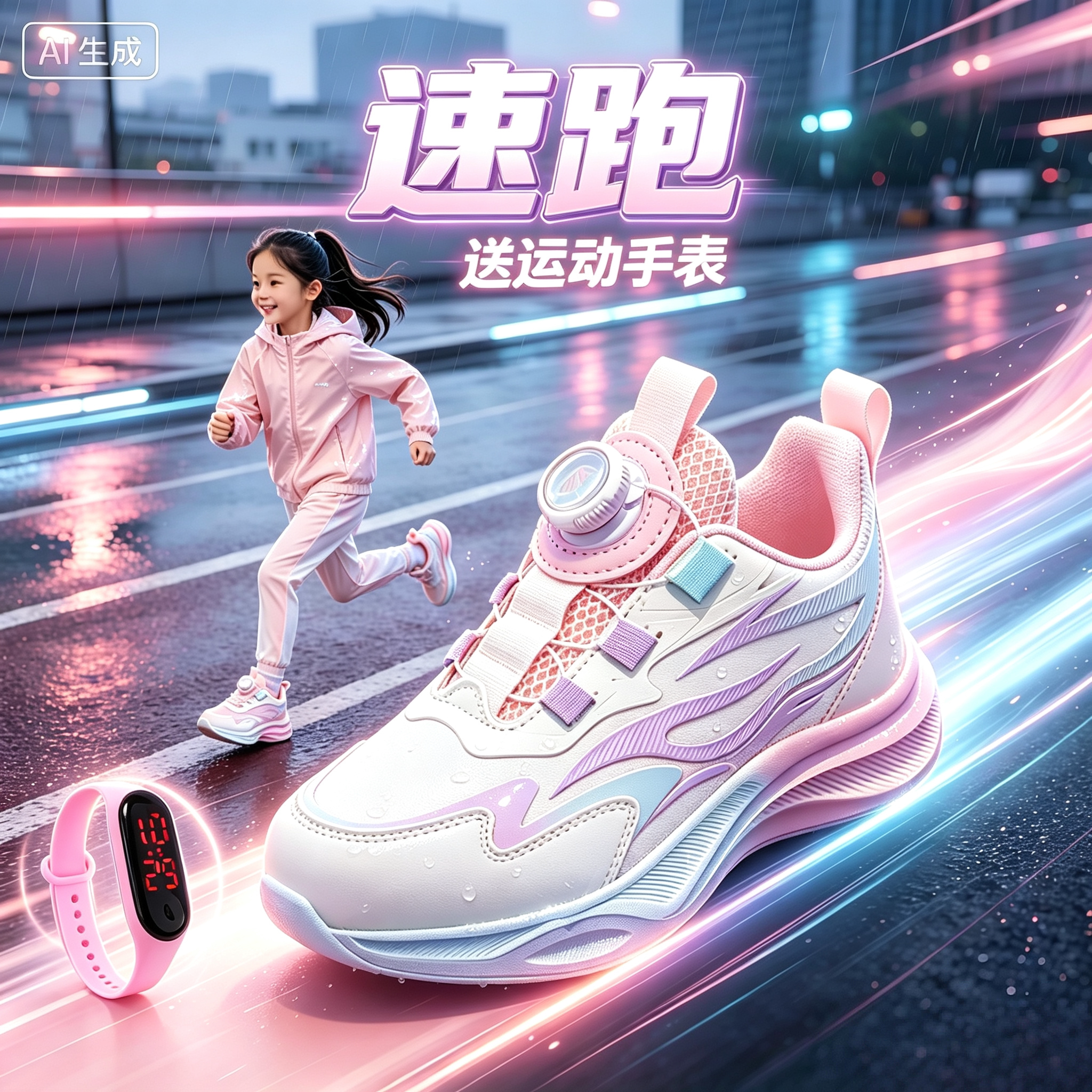 女童运动鞋2026新款秋冬皮面										