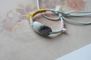 「水墨意境」和田玉俄青花意境手牌编绳手绳 拍下备注手围