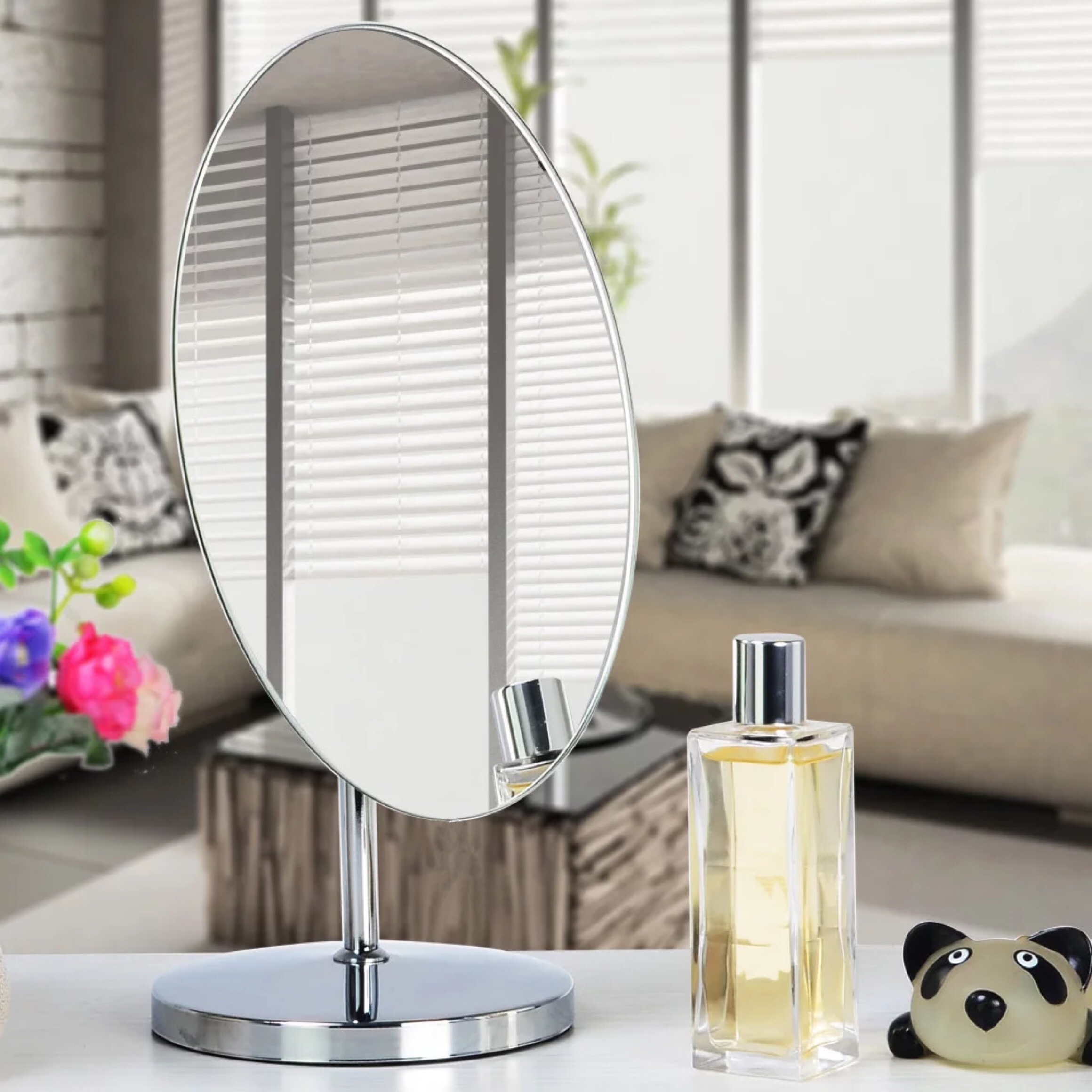 高档单面台式化妆镜子便携