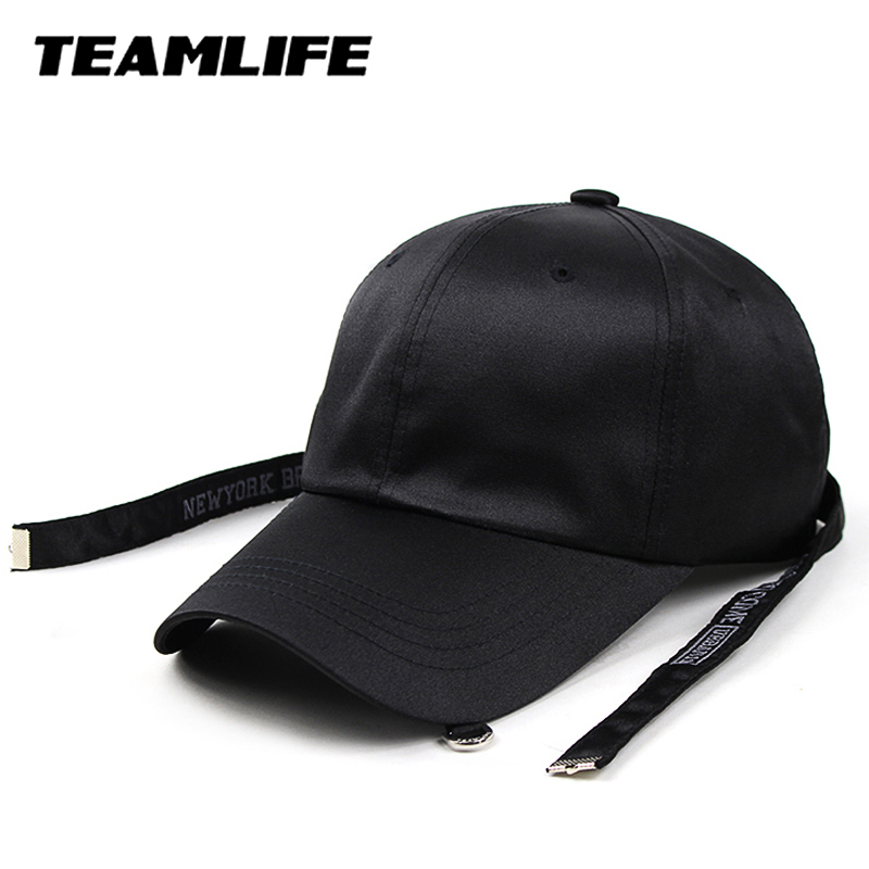 嘻哈teamlife丝质缎面纯色帽子