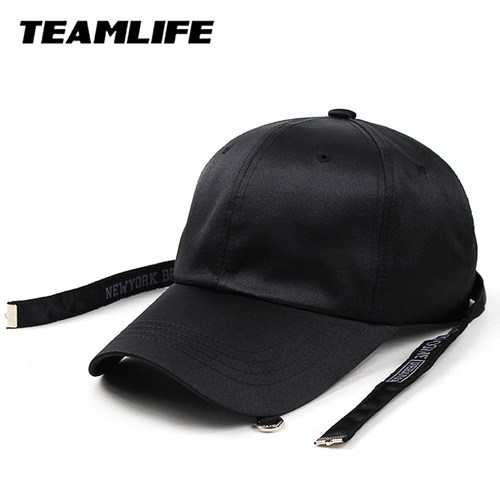 嘻哈teamlife丝质缎面纯色帽子