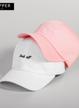 韩国原创 Fuc off字母刺绣棒球帽进口韩版百搭潮软顶鸭舌帽男女