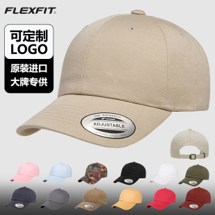 FLEXFIT 软顶鸭舌帽可调节浅顶小头围老爹帽棒球帽纯色百搭帽子