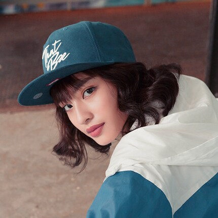 韩国Flipper HB时尚女生系列 复古蓝麂皮绒女潮牌嘻哈个性平沿帽