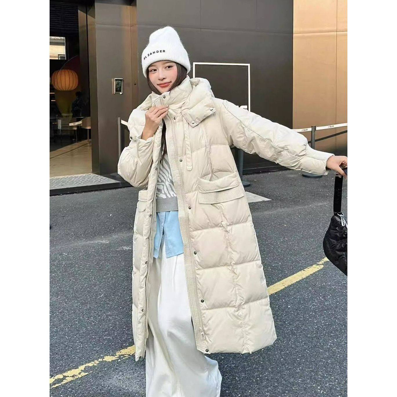 羽绒服女时尚过膝2025冬季新款小众设计感长款韩版宽松保暖外套潮