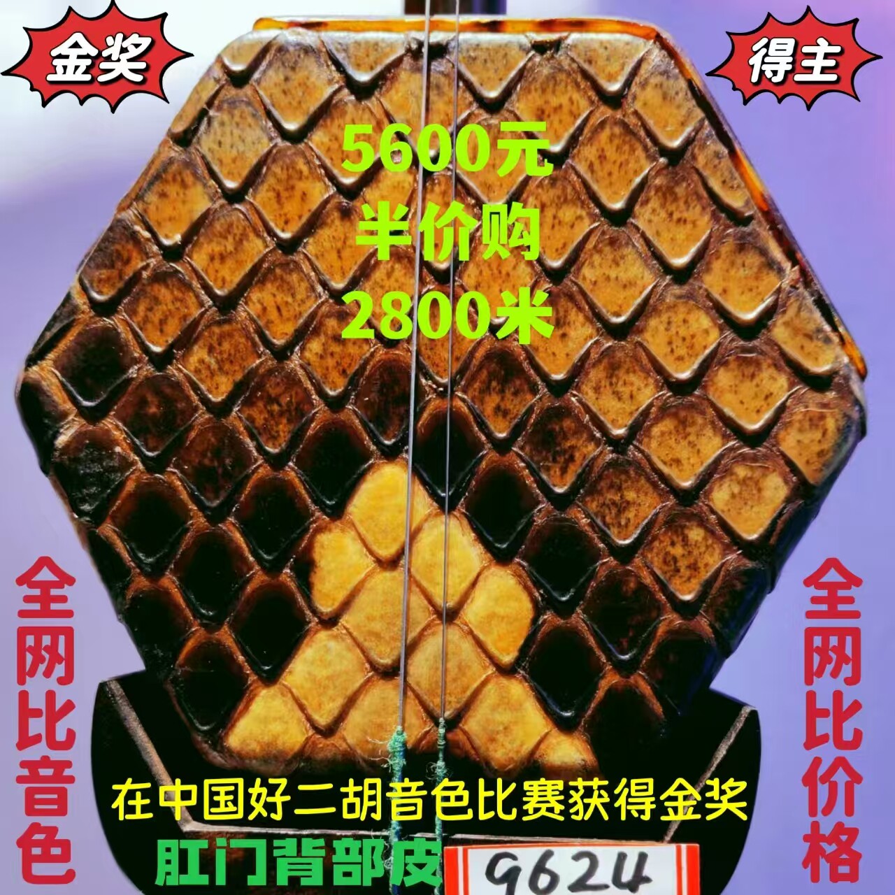 〔十大品牌中国好二胡获金奖〕韵声琴坊五星级明清旧料老红木二胡