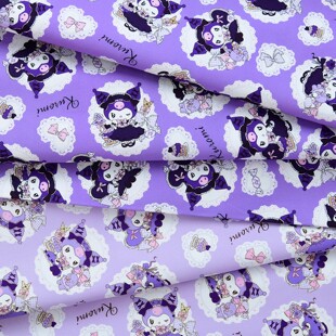 纯棉6安细帆布高清数码紫色手工diy棉服宠物棉布小女孩卡通家居布