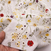 棉布绣花纯棉印花镂空府绸花枝布料连衣裙衬衫 桌布手工diy布 服装