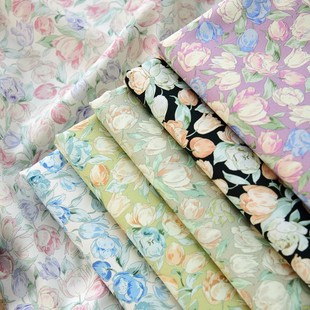 全棉府绸棉布芊变万花145cm宽纯棉平纹布料手工DIY服装裙子碎花