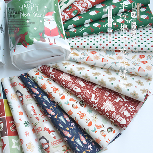 圣诞布料纯棉印花卡通手工制作圣诞节场景布置背景儿童服饰床品布