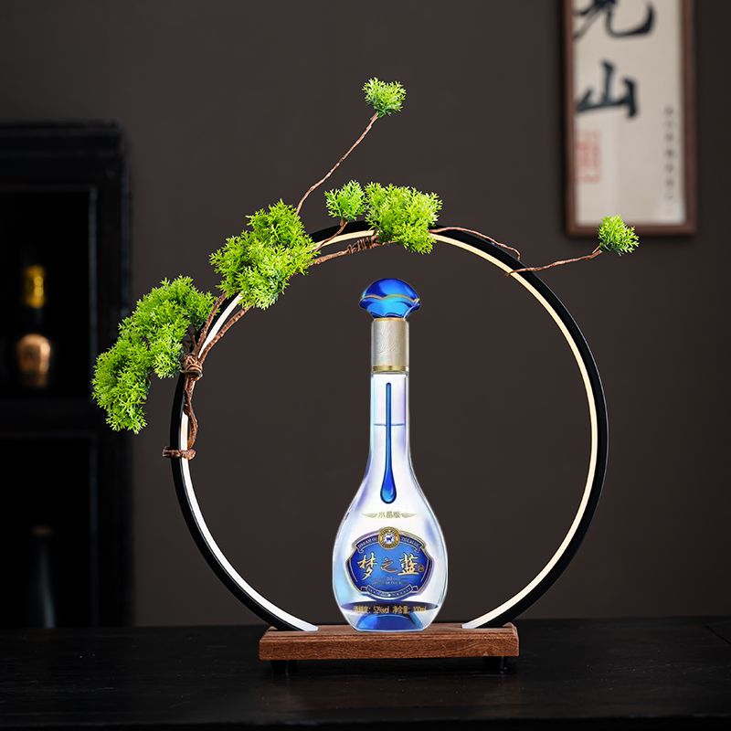 实木发光底座灯圈酒花展示灯酒瓶白酒洋酒水晶玻璃杯白瓷展示底座