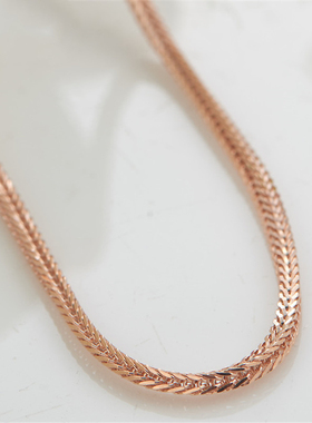 925纯银镀玫瑰金项链厘米肖邦链