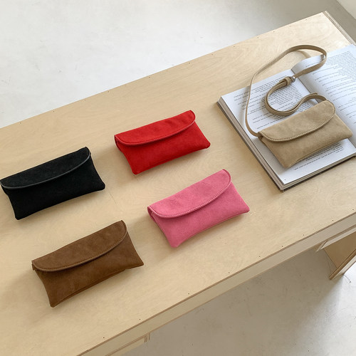 EMORRIN复古小众麂皮绒翻盖单肩斜挎包百搭时尚高级感零钱包卡包