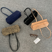 EMORRIN秋冬新款 麂皮绒法棍包女韩版 小众豹纹设计百搭手提单肩包