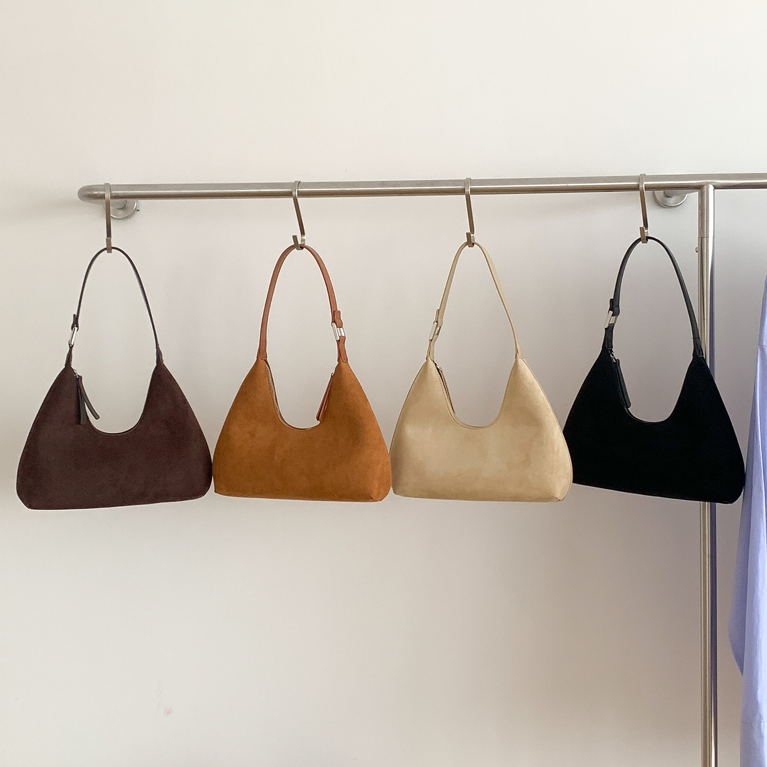 简约时尚个性麂皮绒单肩包手提包