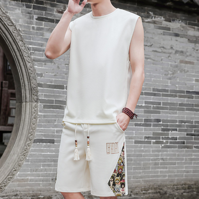 刺绣休闲运动套装男风纯色一套A266-1-TZ3358-P46特批控78图片