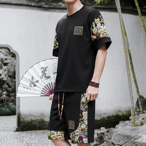 男士休闲运动套装男刺绣风一套A266-1-TZ8808-P50特批控78图片