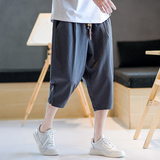 风夏季棉麻七分裤男宽松纯色7休闲裤2025新款A266-1-K61-P35，男装牛仔裤，电商A266-1