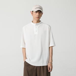大码纯色夏季圆领T恤男韩版休闲短袖潮牌体恤潮A266-1-T161-P50