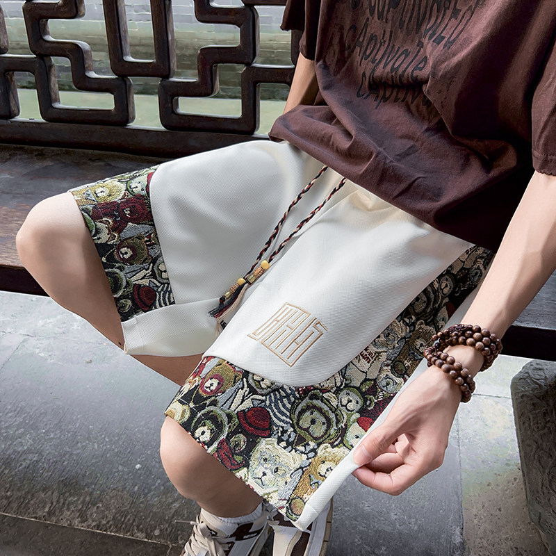 刺绣短裤男风中裤夏季五分裤潮流A266-1-KZ608-P28特批，男装牛仔裤，电商A266-1