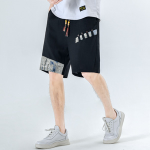 夏季宽松大码亚麻短裤男休闲裤抽绳风2025新款A266-1-K49-P35图片