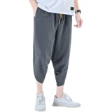 夏季七分裤男风条纹休闲裤子抽绳男装A266-1-K82-P40，男装牛仔裤，电商A266-1