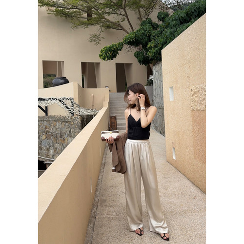 MSWUBTQE 强势单品 显瘦显直好穿不拘束/1OO%醋酸休闲裤