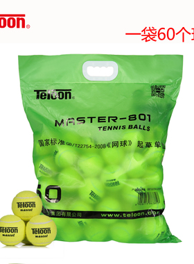 包邮 正品特价 天龙网球 801-60 mascot 初学耐磨训练球 一袋60个