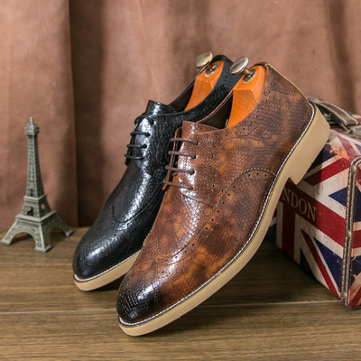 Men Leather Dress Shoes Fashion Non-Loafers Plus Size