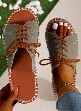 Flat bottom slippers for women's sandals 大码欧美平底凉拖鞋