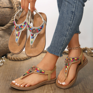 女鞋 summer women sandals ladies 平底凉鞋 shoes flat 43大码