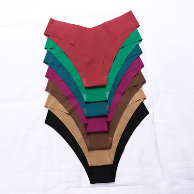 Seamless Ice Silk Underwear Ladies Low Waist Briefs Panties